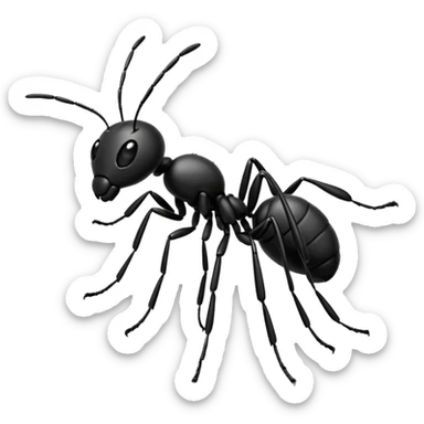 an ant that is jumping over stones sticker