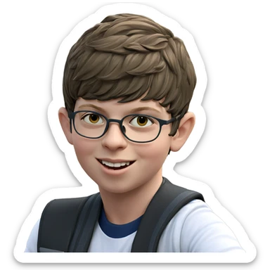 happy boy in outdoor setting sticker