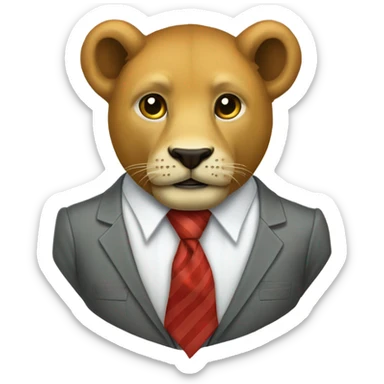 un leon con camisa y corbata  sticker