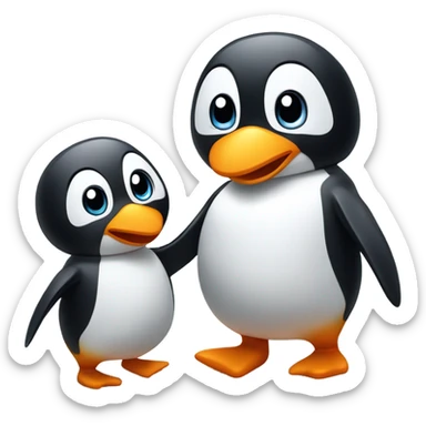 Penguin dancing with his girlfriend on Valentine’s Day  sticker