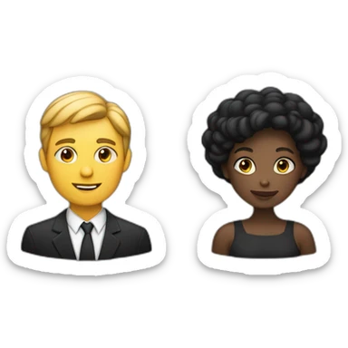 Un homme noir et une femme noire qui se font un câlin sticker