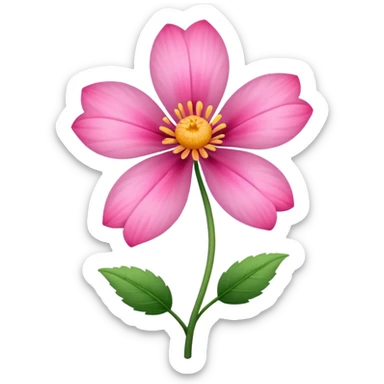 pink flower with a long root sticker