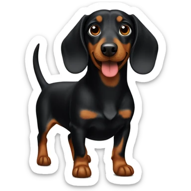 A daschund black dog sticker