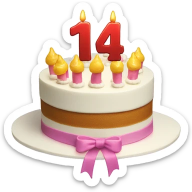 Happy 14th birthday cake sticker