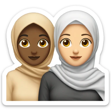 Two Lesbian hijabi girls sticker