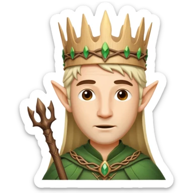 Elven King wooden crown out of sticks sticker