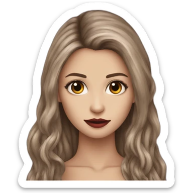 Katerina Pearce un vampire diares with long hair by Nina dobrev sticker