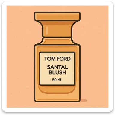 Flat toon style illustration of Tom Ford santal blush perfume  sticker