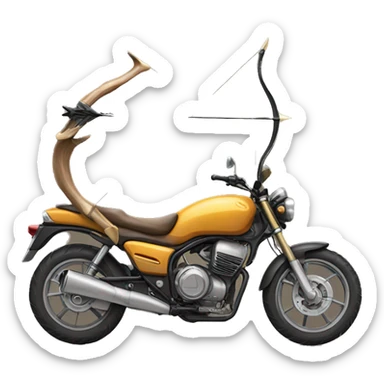 motorbike bow and arrow deer  sticker