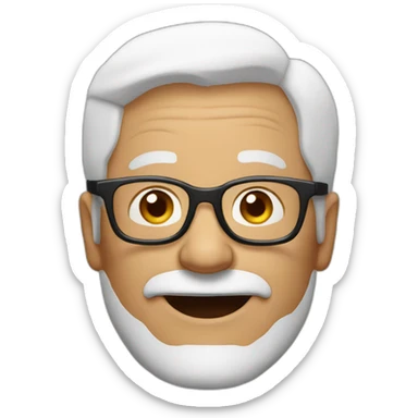 grandpa white glasses 50 years old sticker