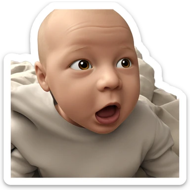 bald boy with open mouth sticker