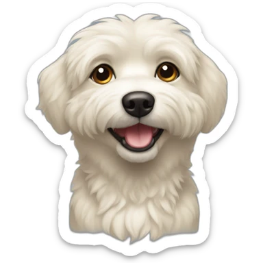 blonde eskipoo dog one ear up sticker