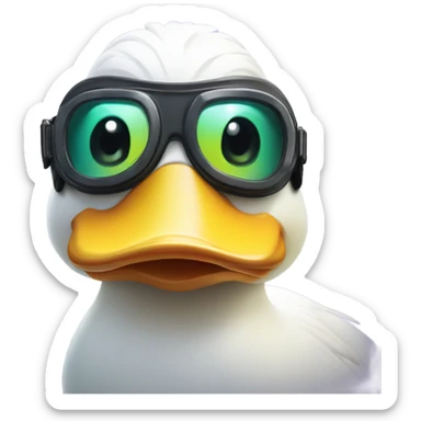 Duck with goggles  sticker