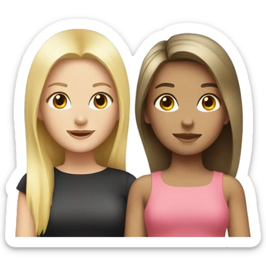 A blonde girl and a brunette girl sticker
