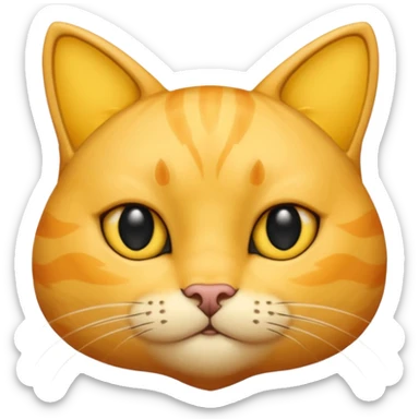 a bright yellow cat head with black eyes and not too chubby cheeks and looks exactly like the youtuber thinknoodles  sticker