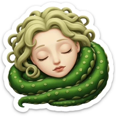 Un demon gorgon qui dort sticker