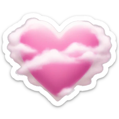 pink heart in clouds  sticker