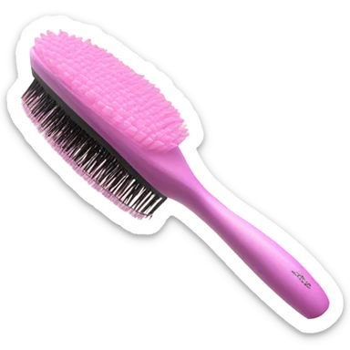 Pink hair brush sticker