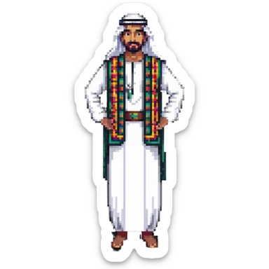 Gulf Arab man in traditional dress sticker