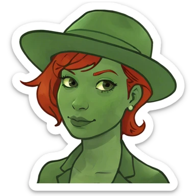 Redhead mit Hut  sticker