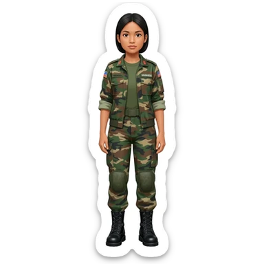 Filipino female soldier bdu 1990s with black combat boots without wearing bandolier sticker