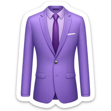 lavender-purple Suit, smooth rounded neckline, simple design, glossy surface, plain background. sticker