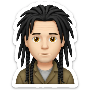 white man with black dreadlocks sticker