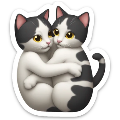 two cats hugging sticker