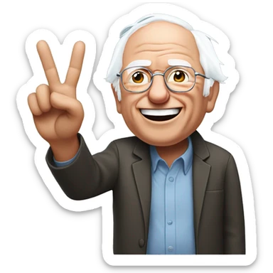 Bernie sanders giving peace sign sticker