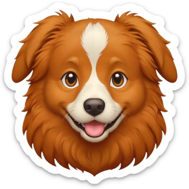 nova scotia duck tolling retriever with a brown face and happy expression emoji style sticker