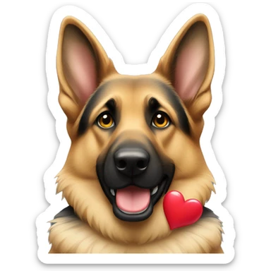 German shepherd making a heart shape with their paws  sticker