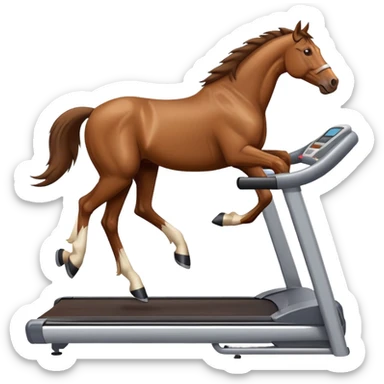 horse running on treadmill sticker