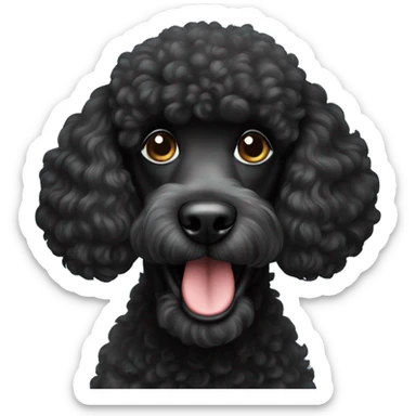 Black poodle Little dog  sticker