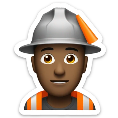 Guy who hide his eyes with a orange traffic cone sticker