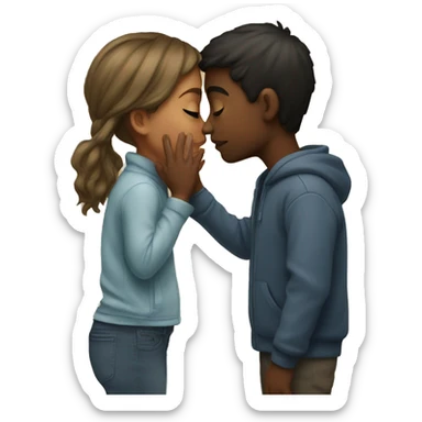 A boy and a girl kissing sticker