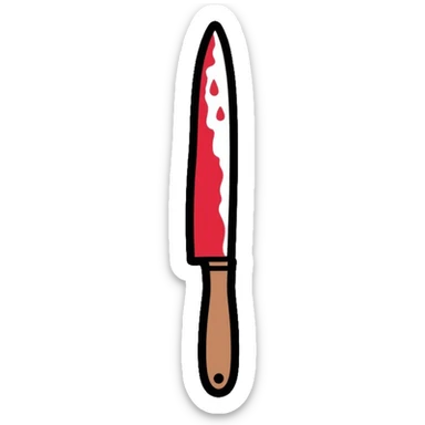 knife with blood sticker