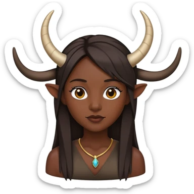 Mujer de piel morena y pelo lacio con cuernos de infidelidad  sticker