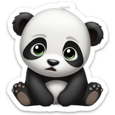 Sad baby panda missing big panda sticker