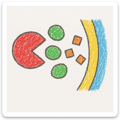 Ultra-detailed illustration of enzyme digestion: Red amylase breaking green starch into sugars near a yellow cell membrane. Clean white background, no text. Scientific but simple sticker