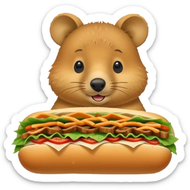 quokka eating bahn mi sticker