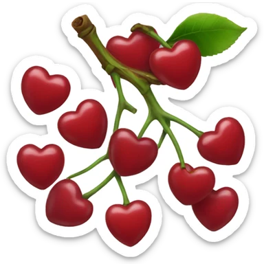 heart cherry  sticker