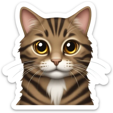 brown tabby cat smoking sticker