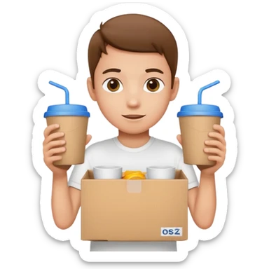 box carrier kid white shirt sticker