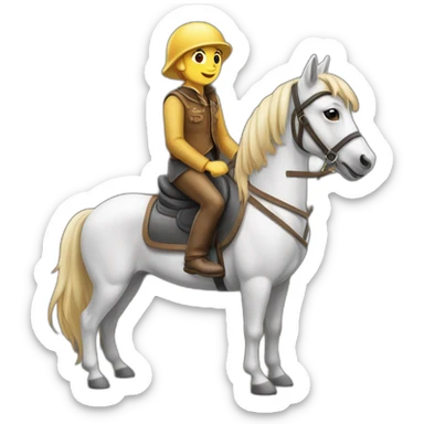 Une fourmie sur un chien sur un poney sticker