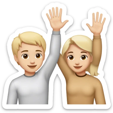 2 frands giving high five sticker