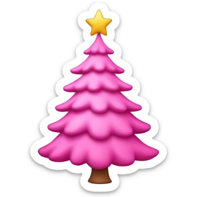 pink christmas tree sticker
