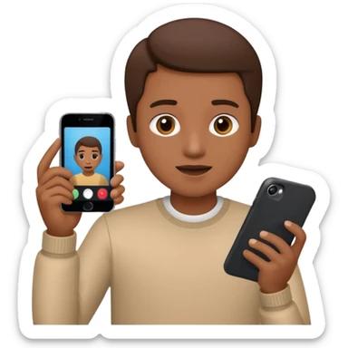 person holding a phone and recording a video sticker