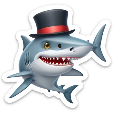 shark with tophat sticker