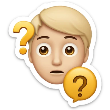 confused face with question mark, representing unqualified lead in sales, simple and clear emoji style sticker