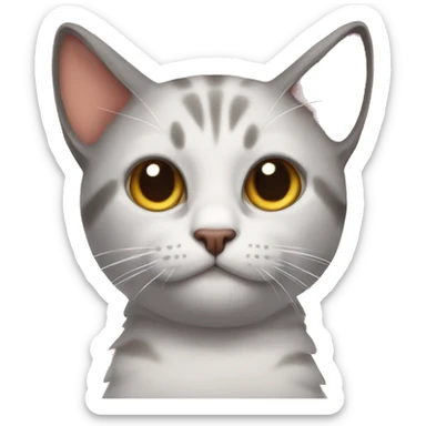 cat with a bow on his ear sticker